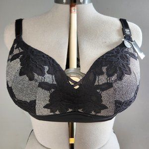 Torrid Dream Wire-Free Boost Bra, Black and White, Size: 42DD